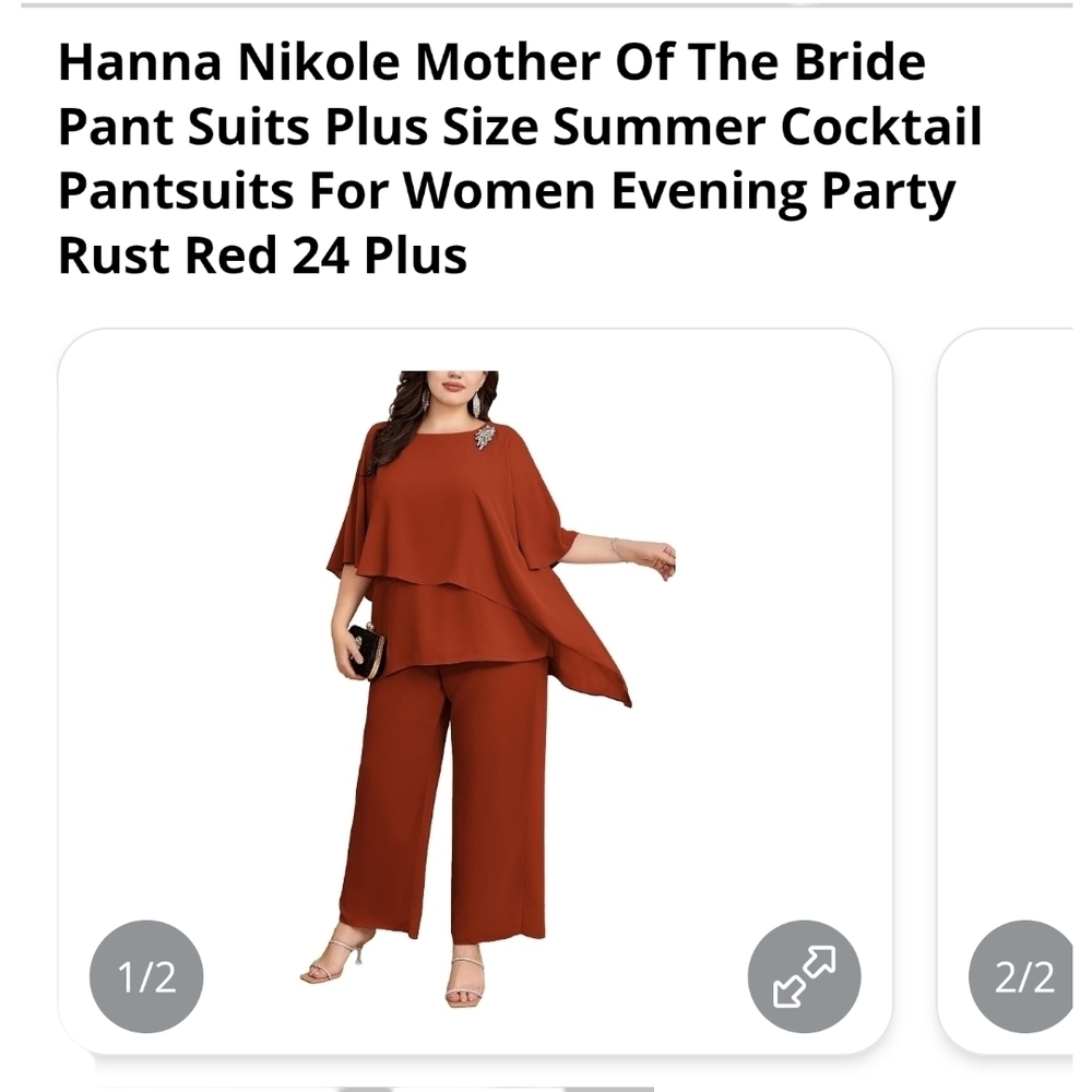 Hanna Nikole - Sz 24 Mother of The Bride Summer Cocktail Pantsuits - Picture 10 of 10